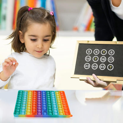 100 bubble rainbow square fidget