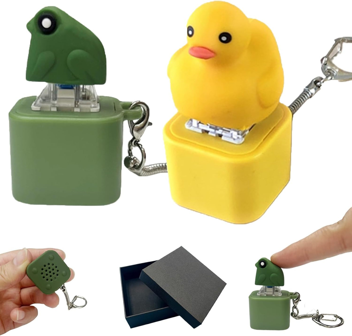 Quacking duck keychain fidget
