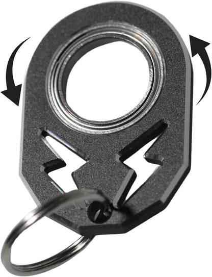Metal spinner keychain fidget ring black