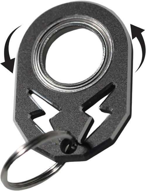 Metal spinner keychain fidget ring black