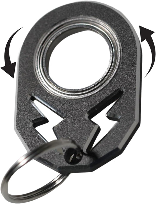 Metal spinner keychain fidget ring black