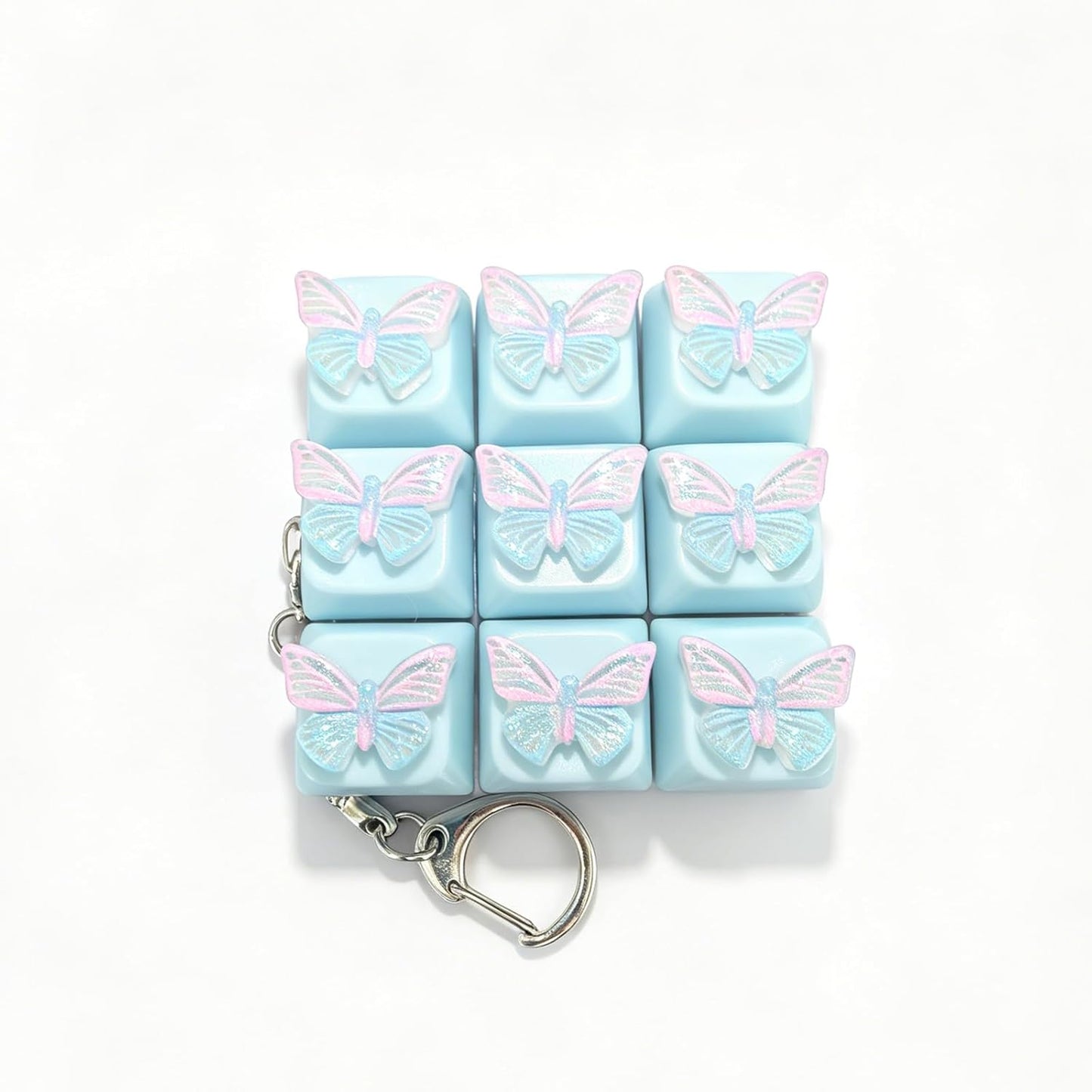 Blue butterfly keyboard keychain