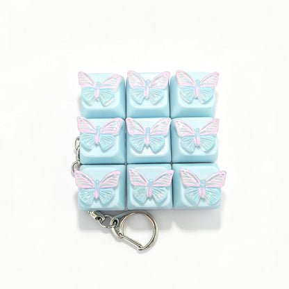 Blue butterfly keyboard keychain