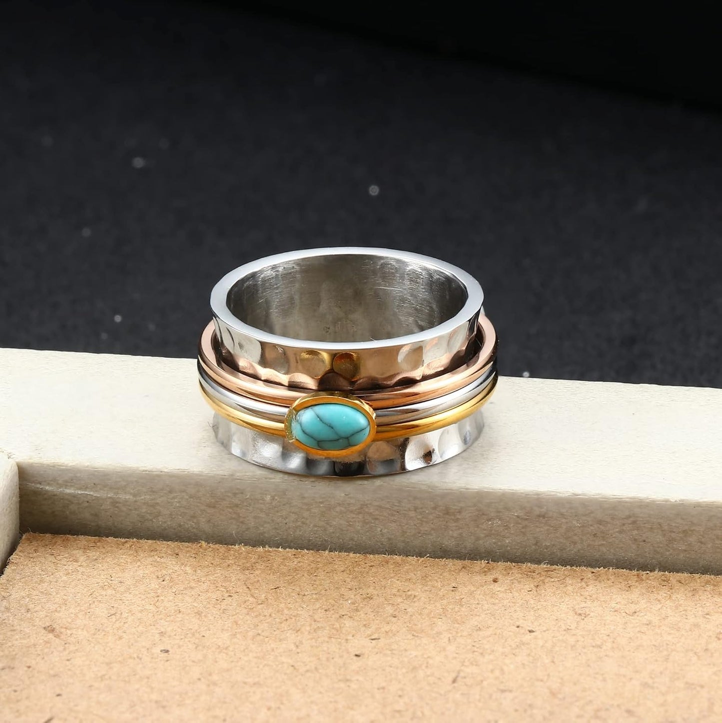 Stainless steel anxiety ring