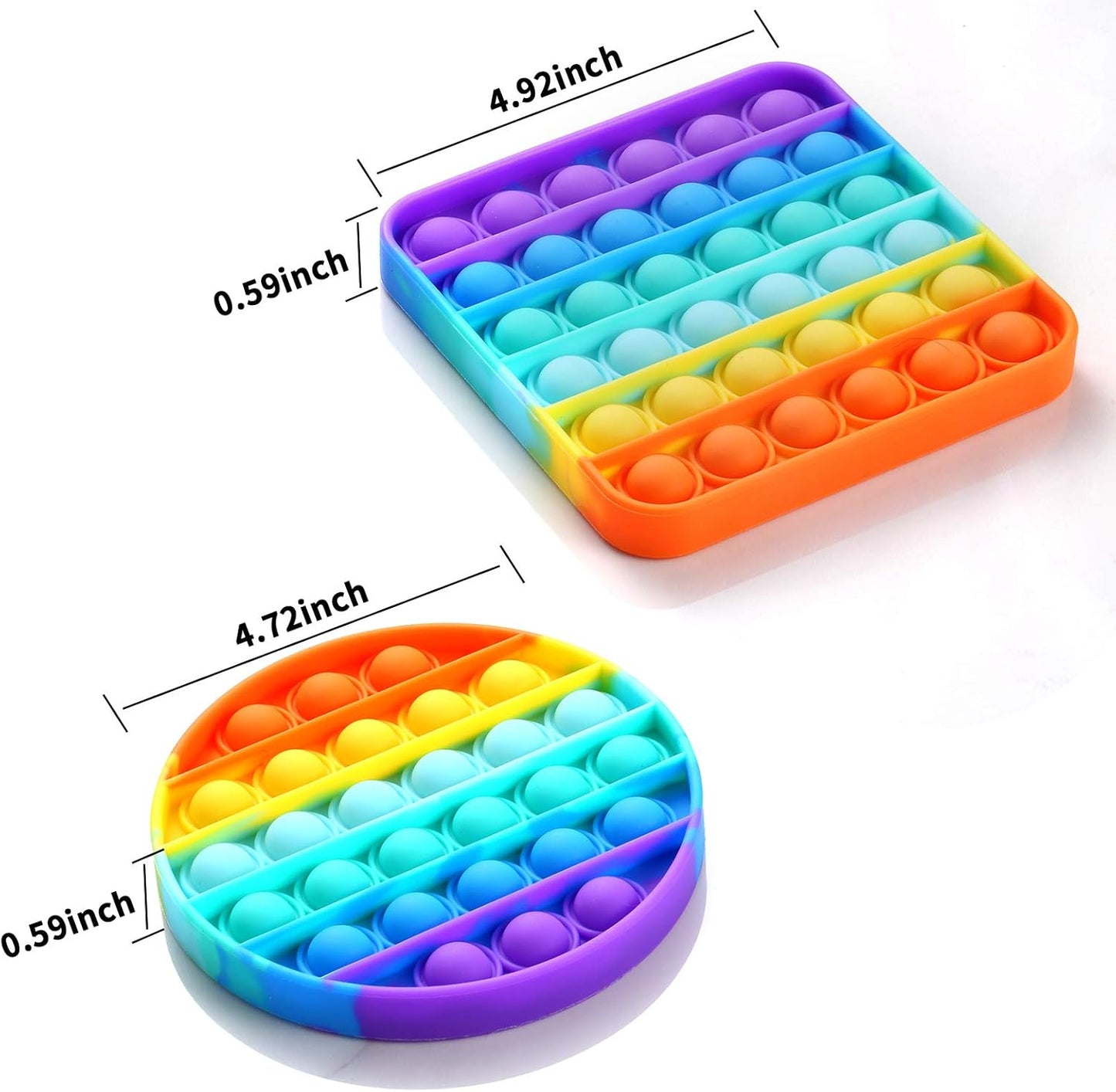 Round square push pop bubbles