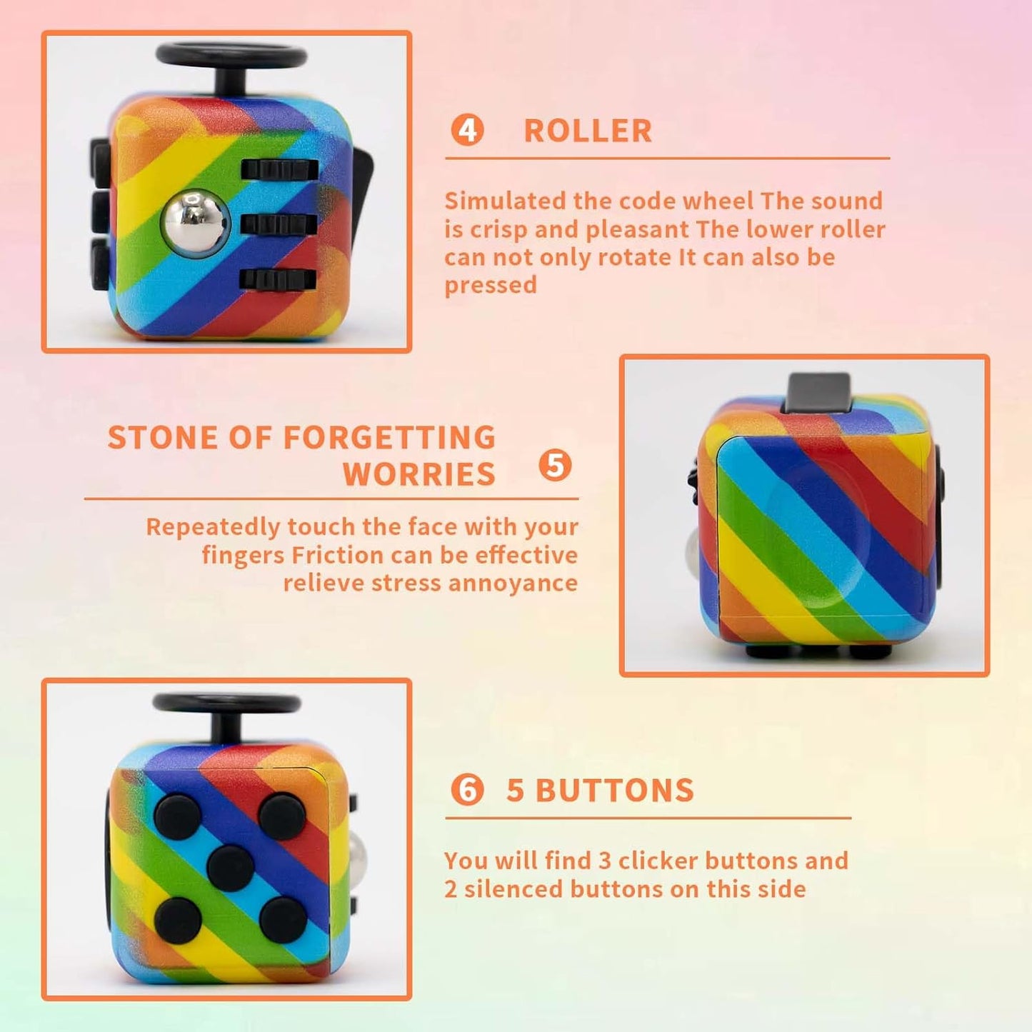 Multi function fidget cube