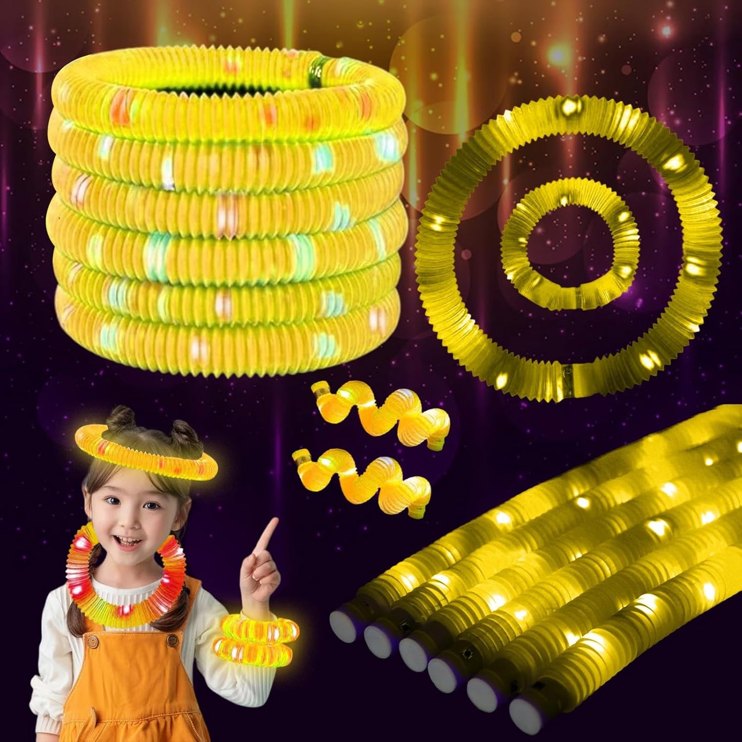 36-pack yellow light-up pop tubes