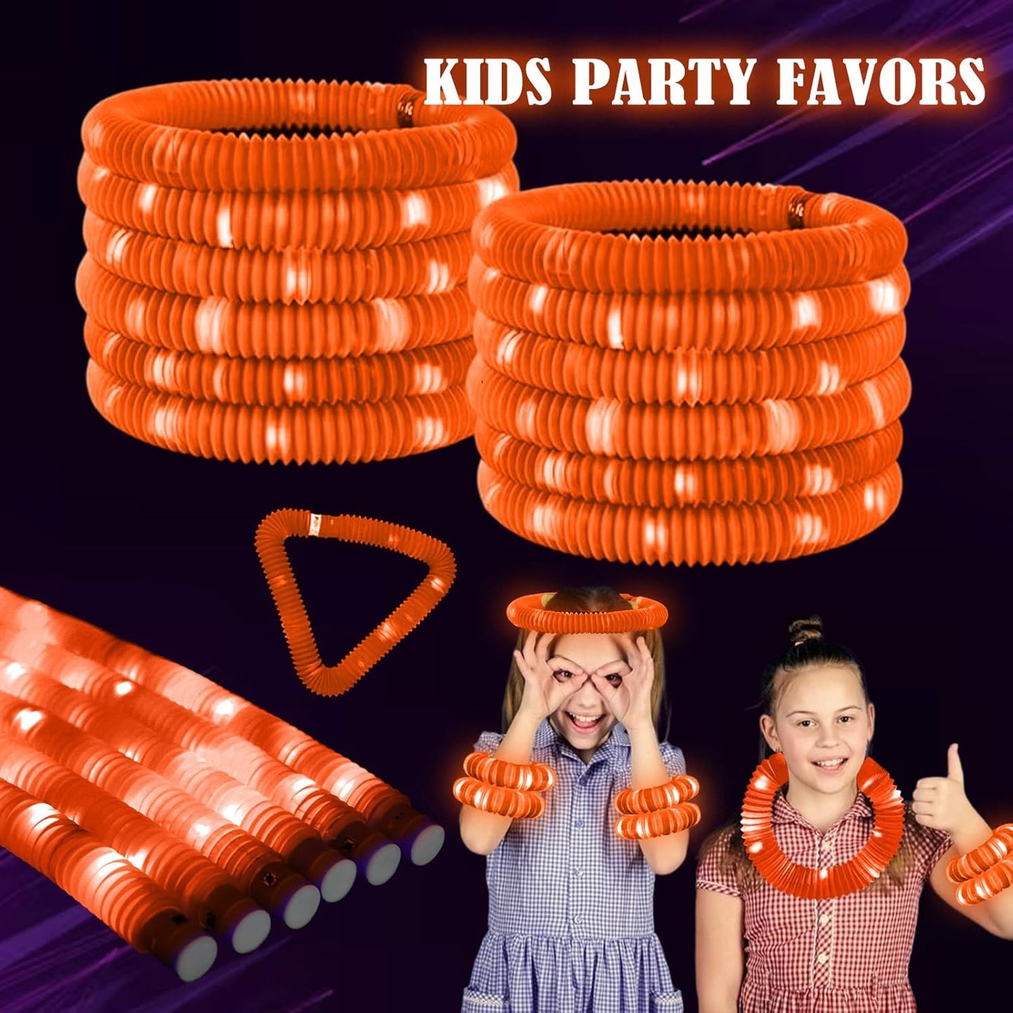 Orange glow pop tube fidget