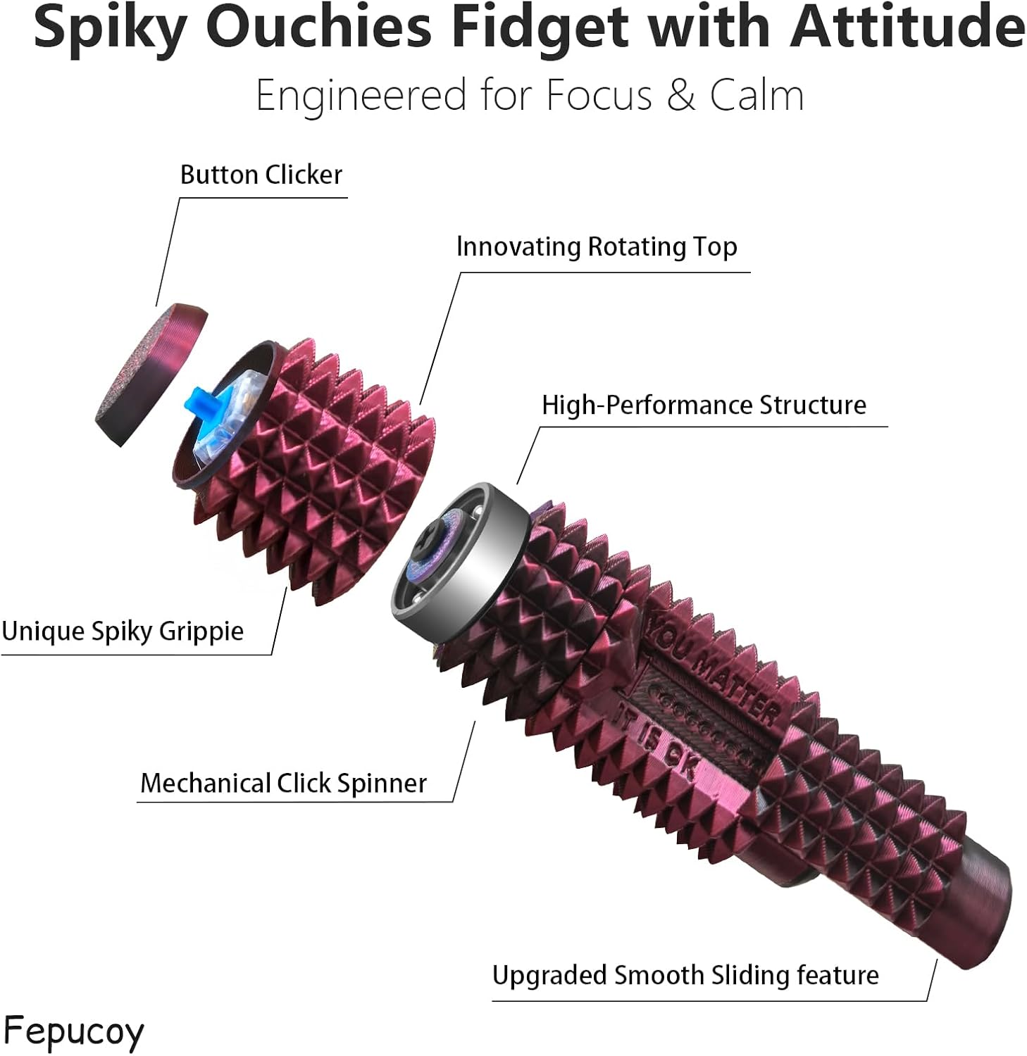 Spiky fidget spinner slider
