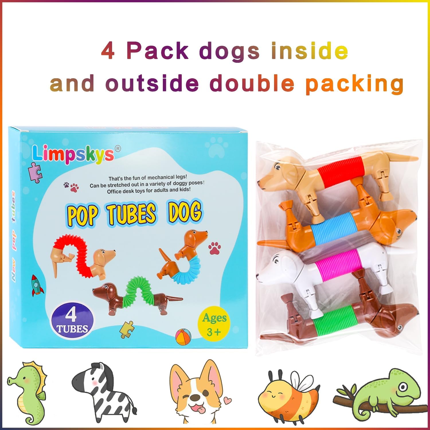 Animal fidget tube kids