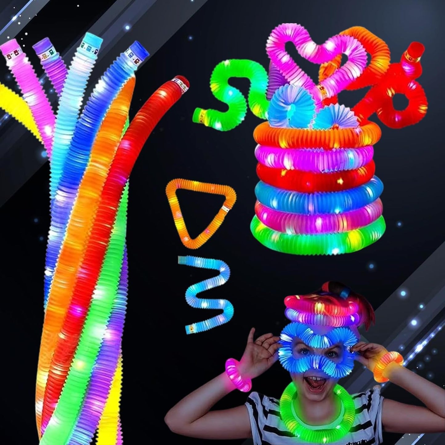 Light up pop tube kids