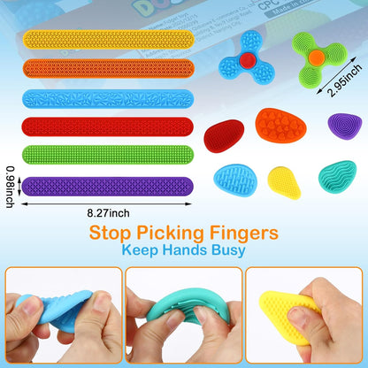 Worry stones slap bracelets bundle