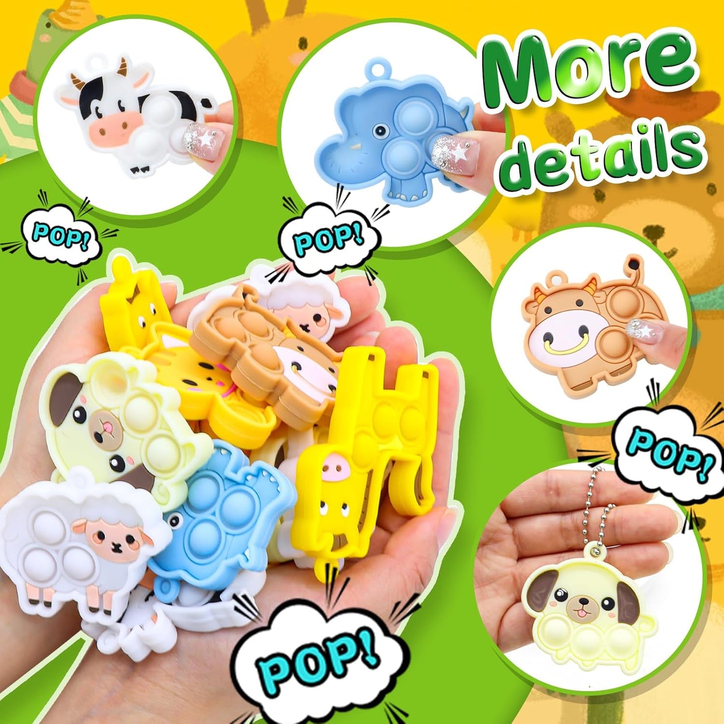 Mini pop it backpack clip