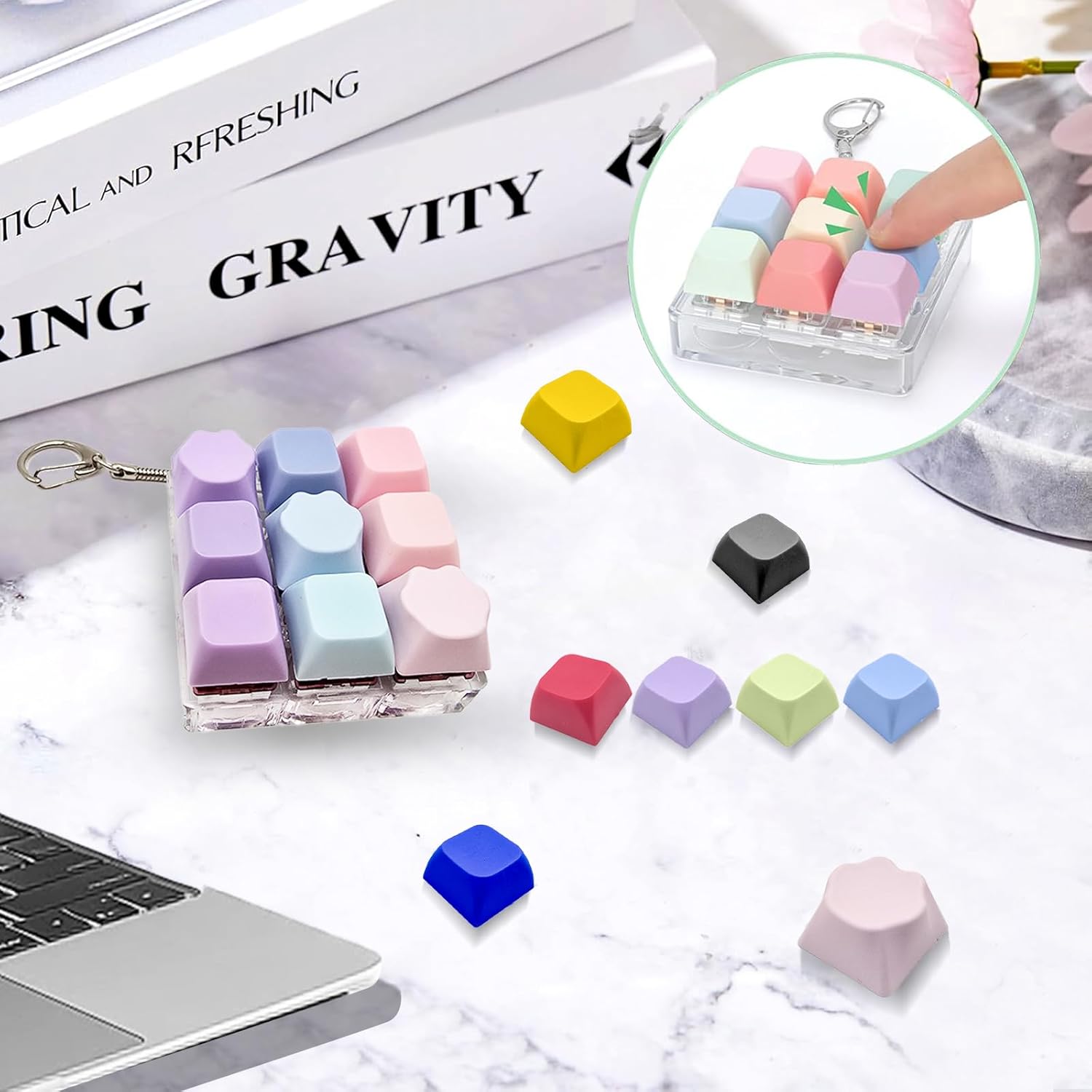75 colorful keycaps assortment
