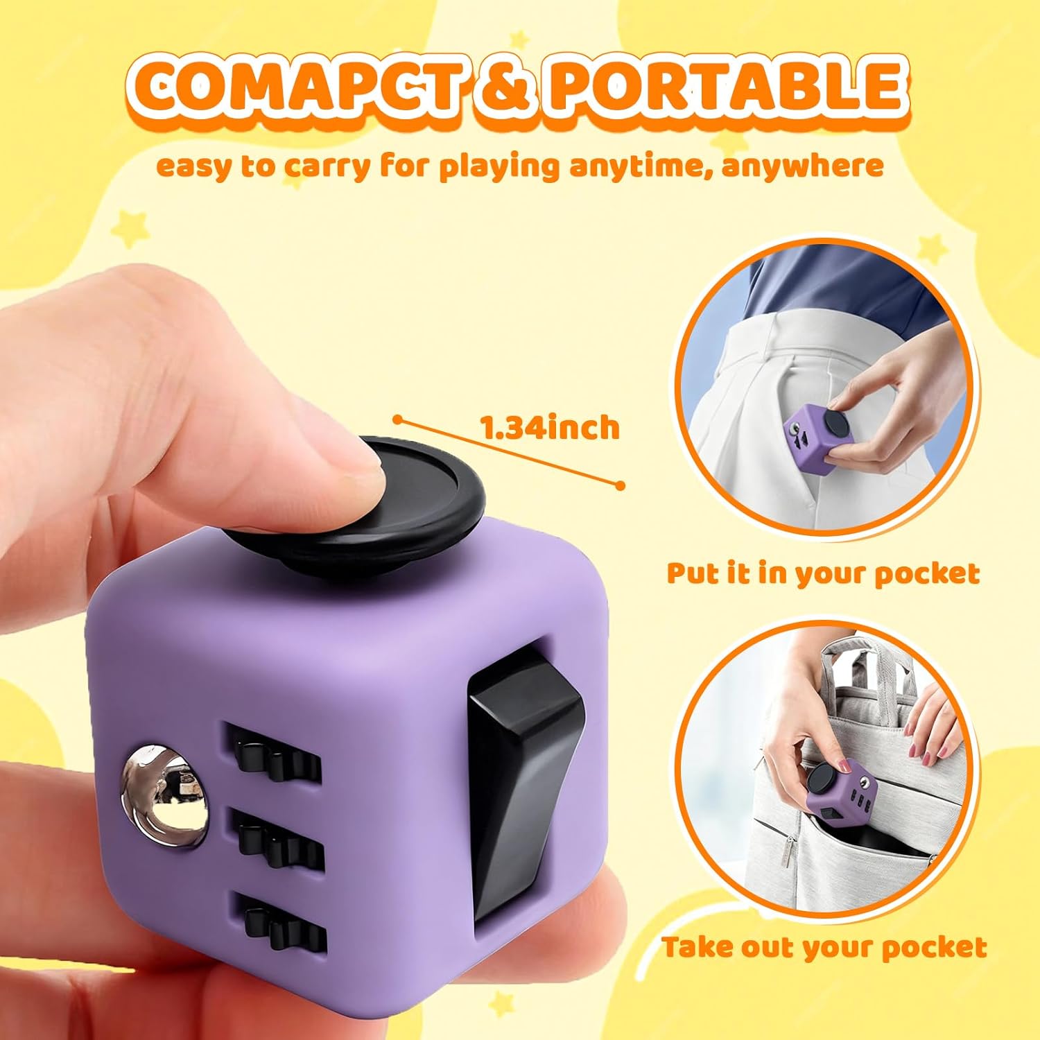 Multi sided fidget cube ABS