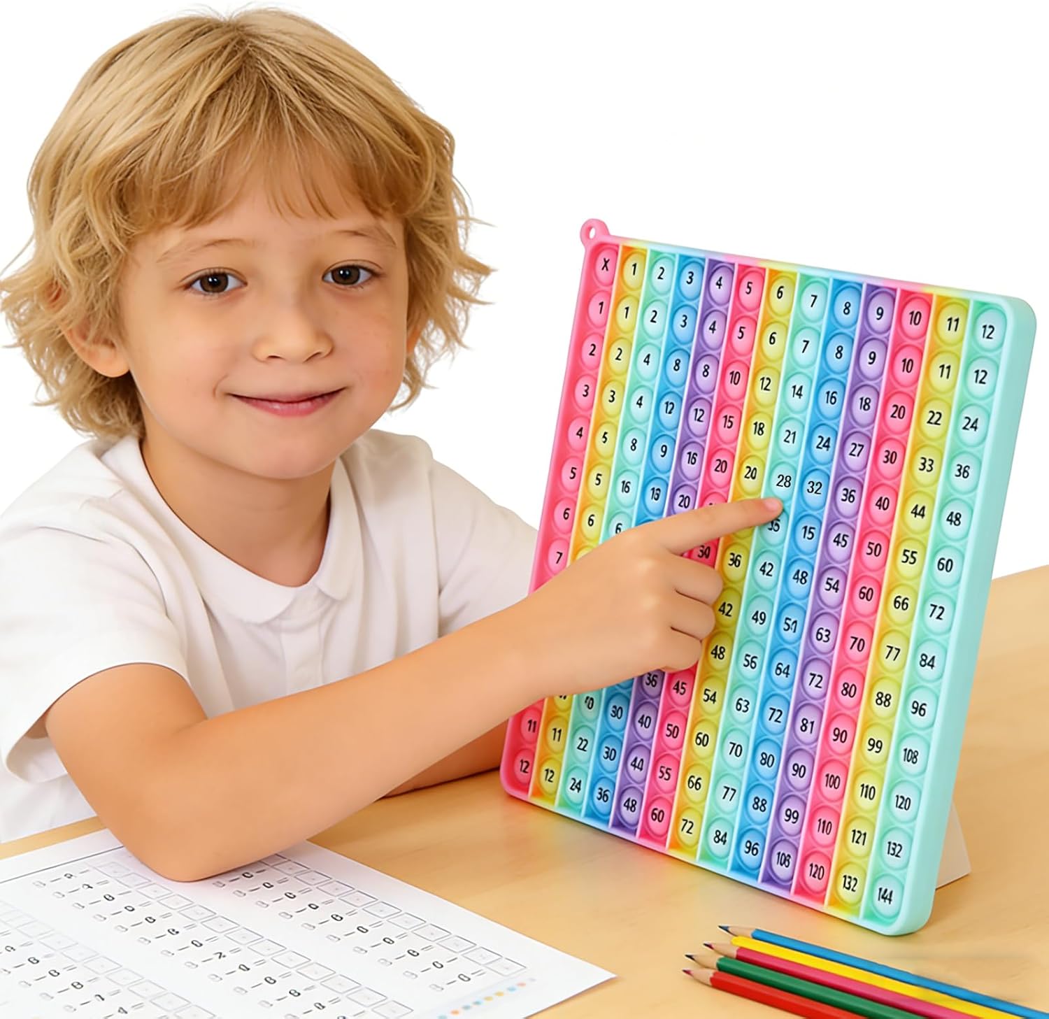 12x12 multiplication pop fidget math toy