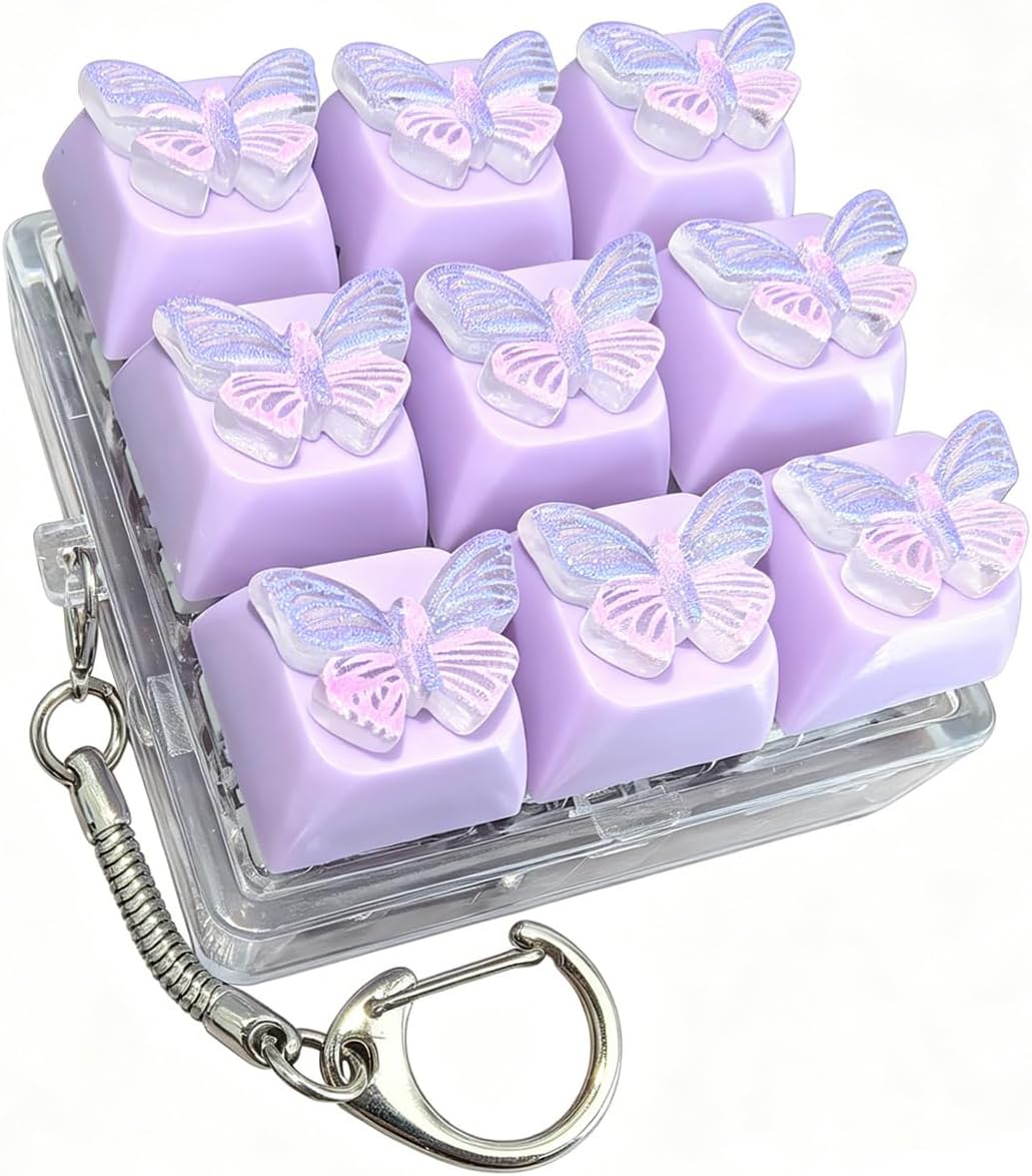 Click keyboard fidget purple butterfly A