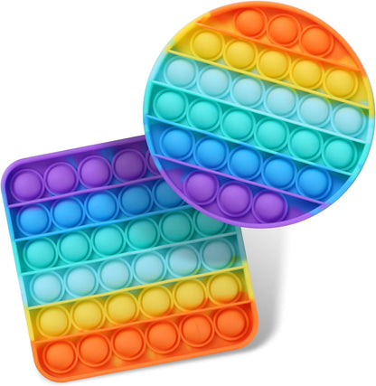 2-pack pop fidget round square silicone