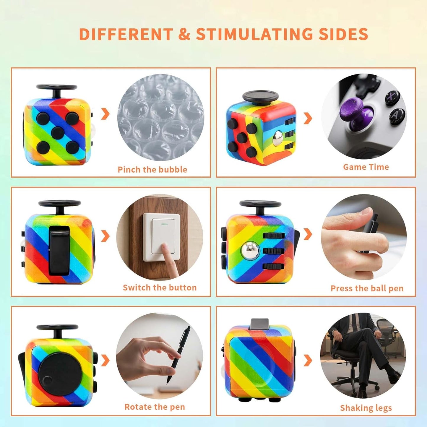 Silent clicky fidget cube