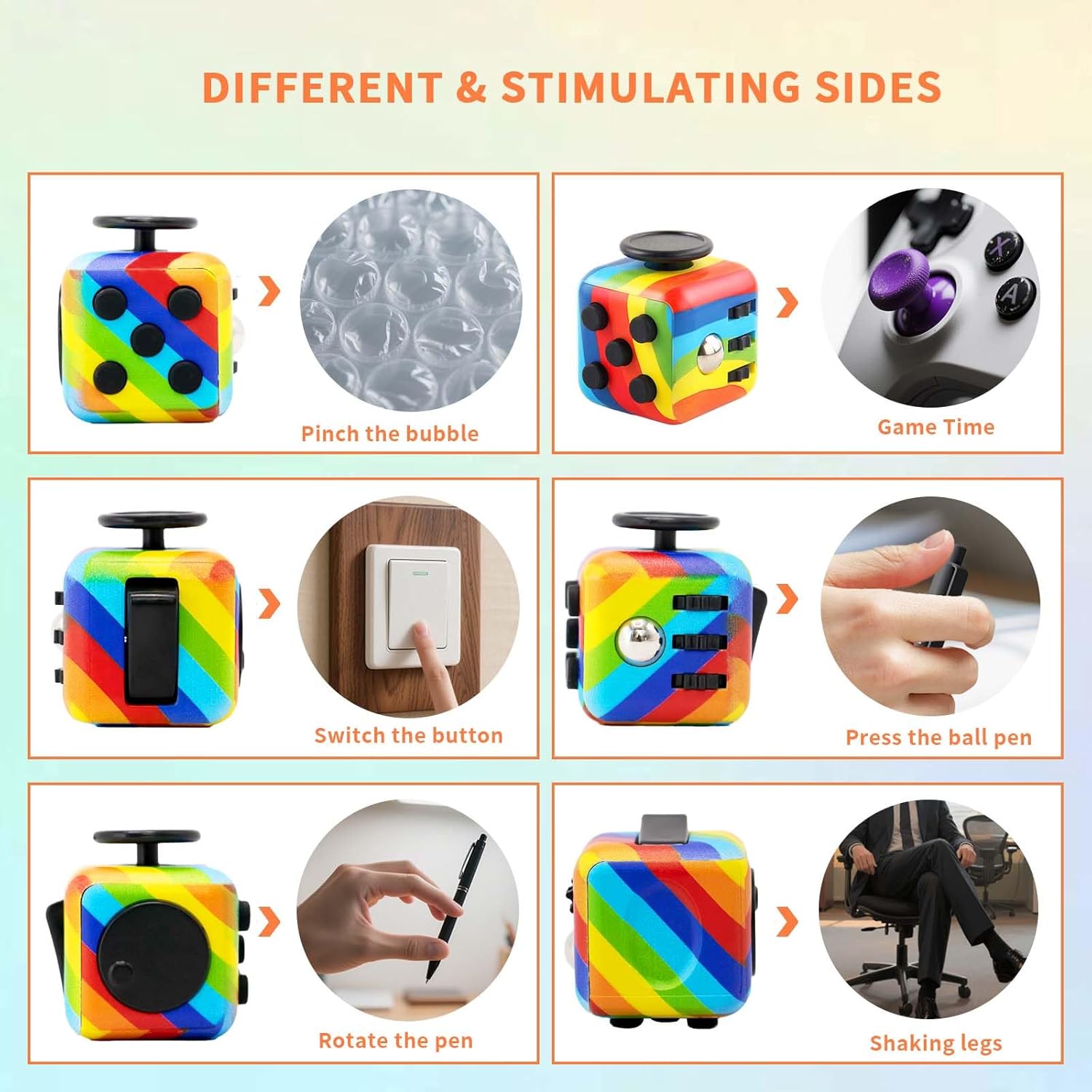 Silent clicky fidget cube