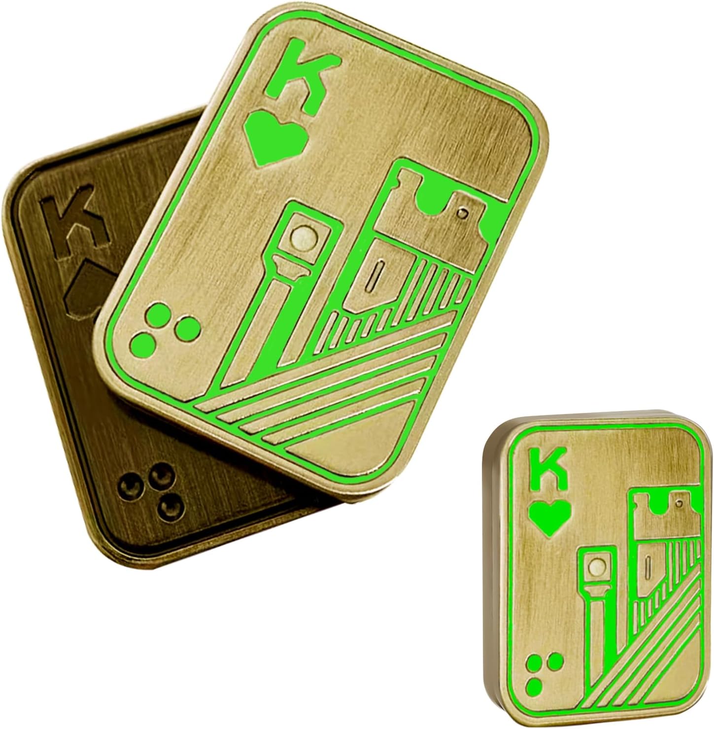 Glow in dark metal poker fidget slider
