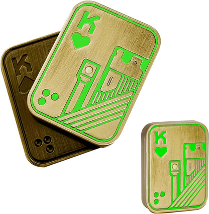 Glow in dark metal poker fidget slider
