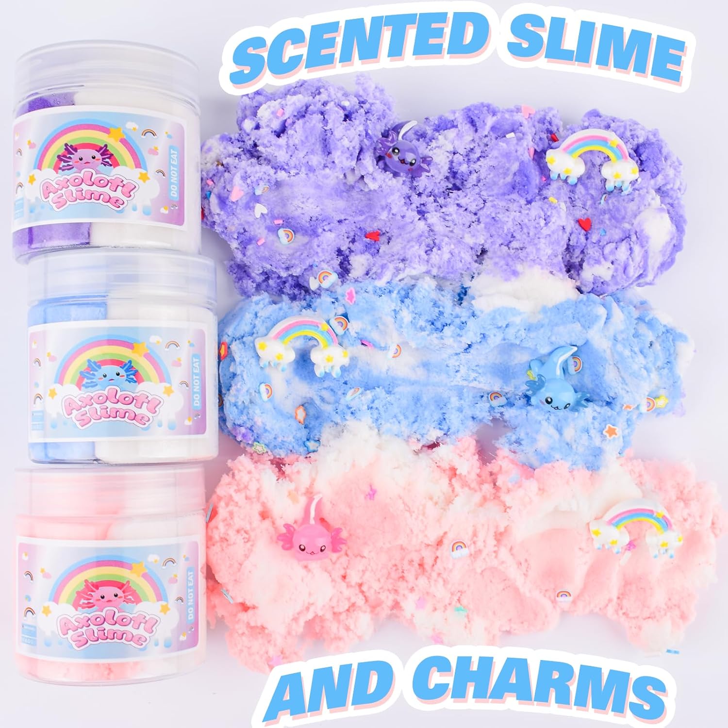 Pink blue purple axolotl slime