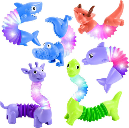 6-pack LED animal pop tubes
