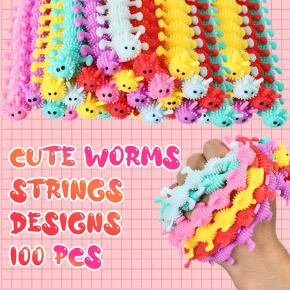 Colorful sensory worm strings