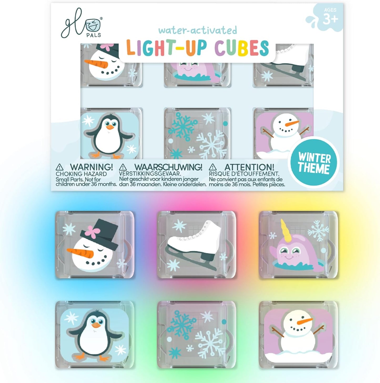 Glo Pals light-up bath cubes 6 pack