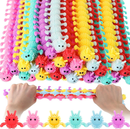 100-pack stretchy worm fidget toys