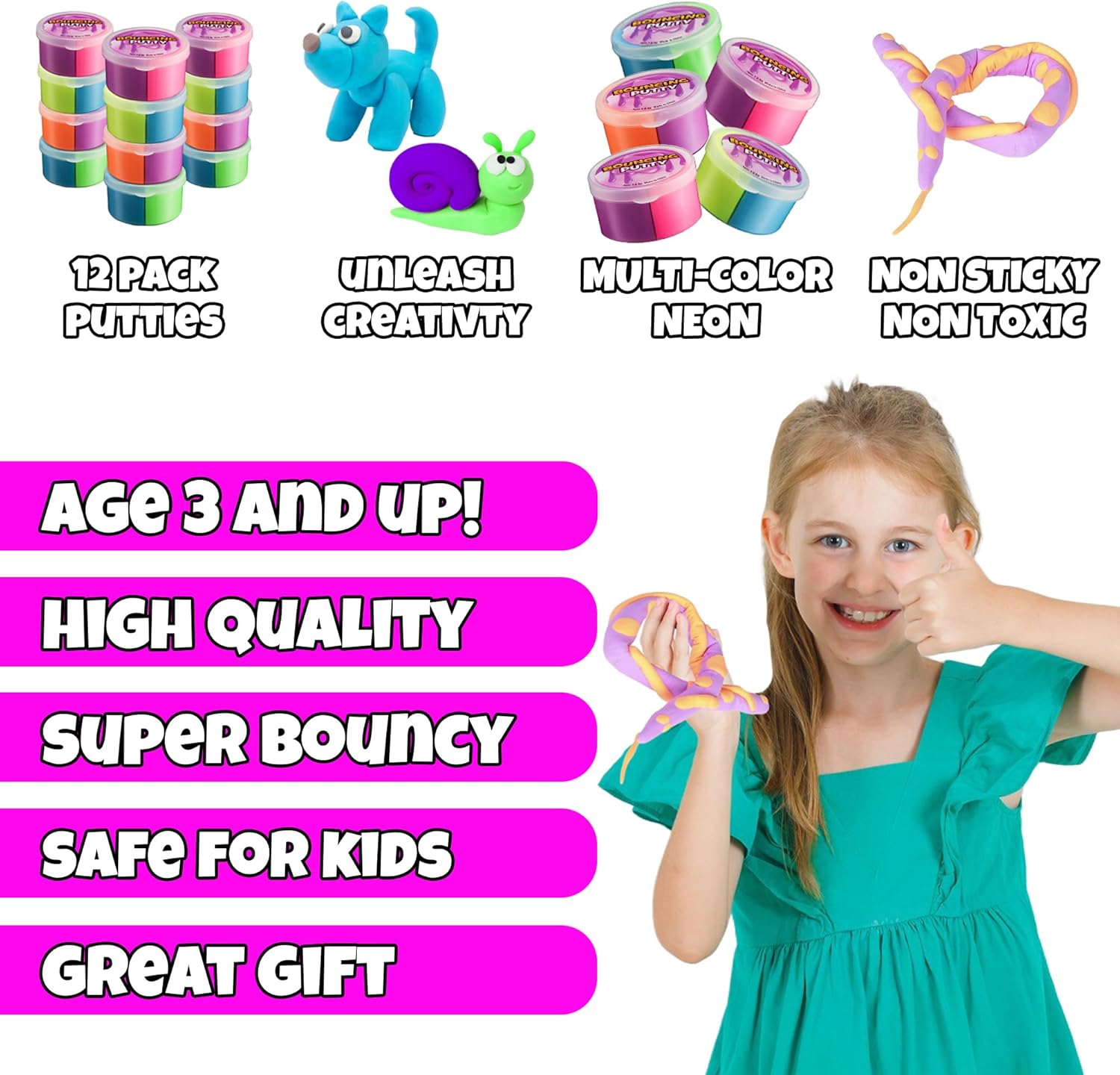 Neon rainbow slime balls