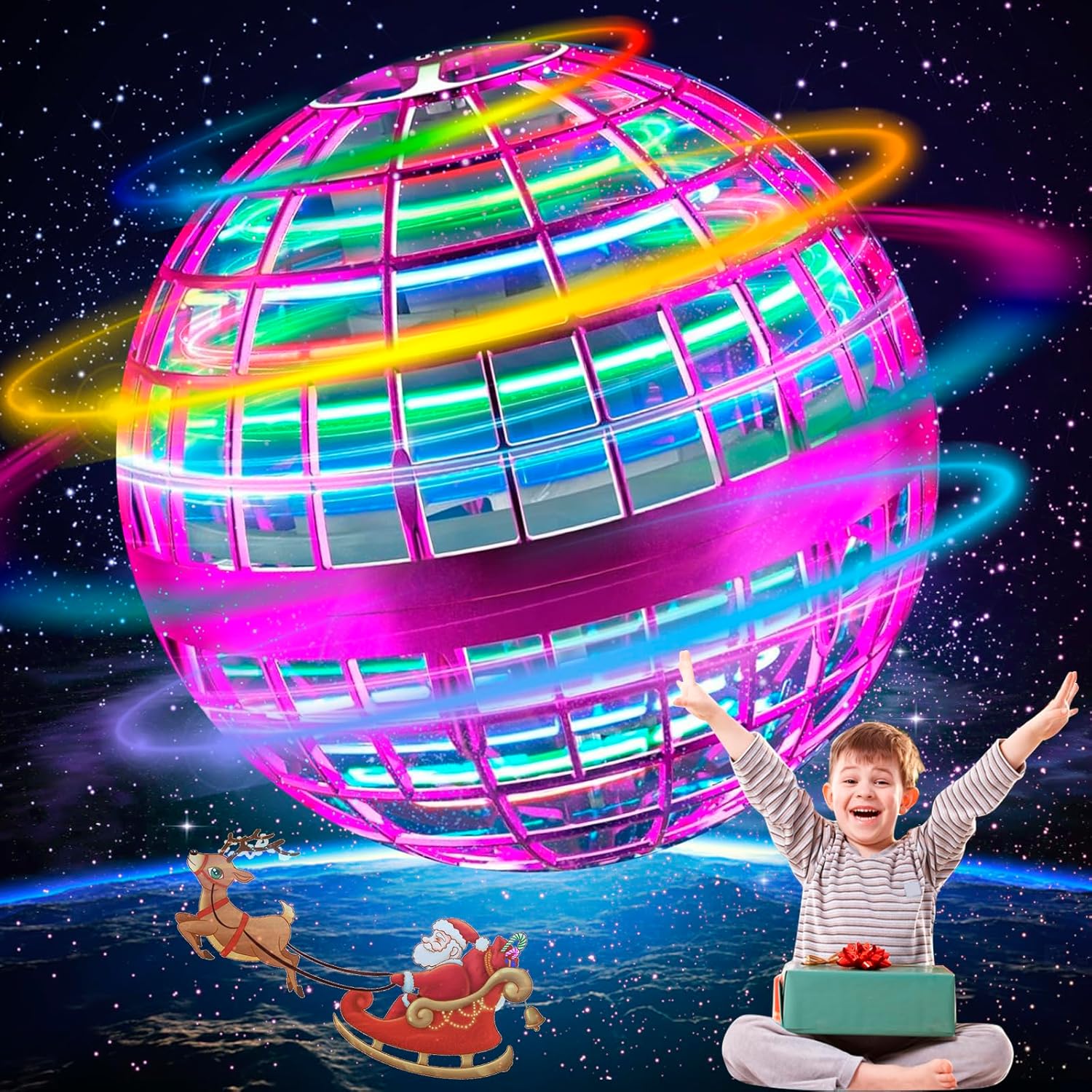 Flying orb ball boomerang hover toy