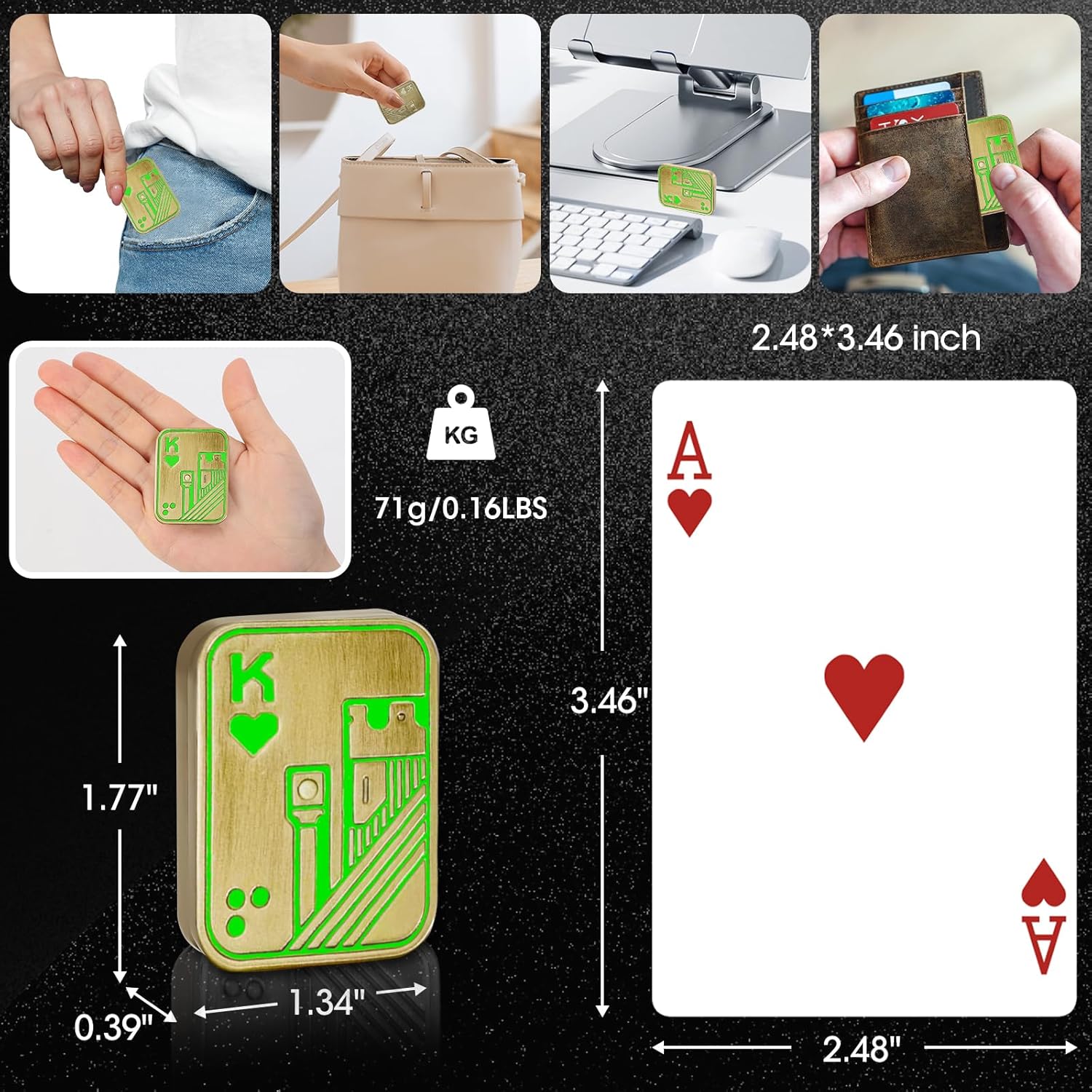Skull engraved poker push card