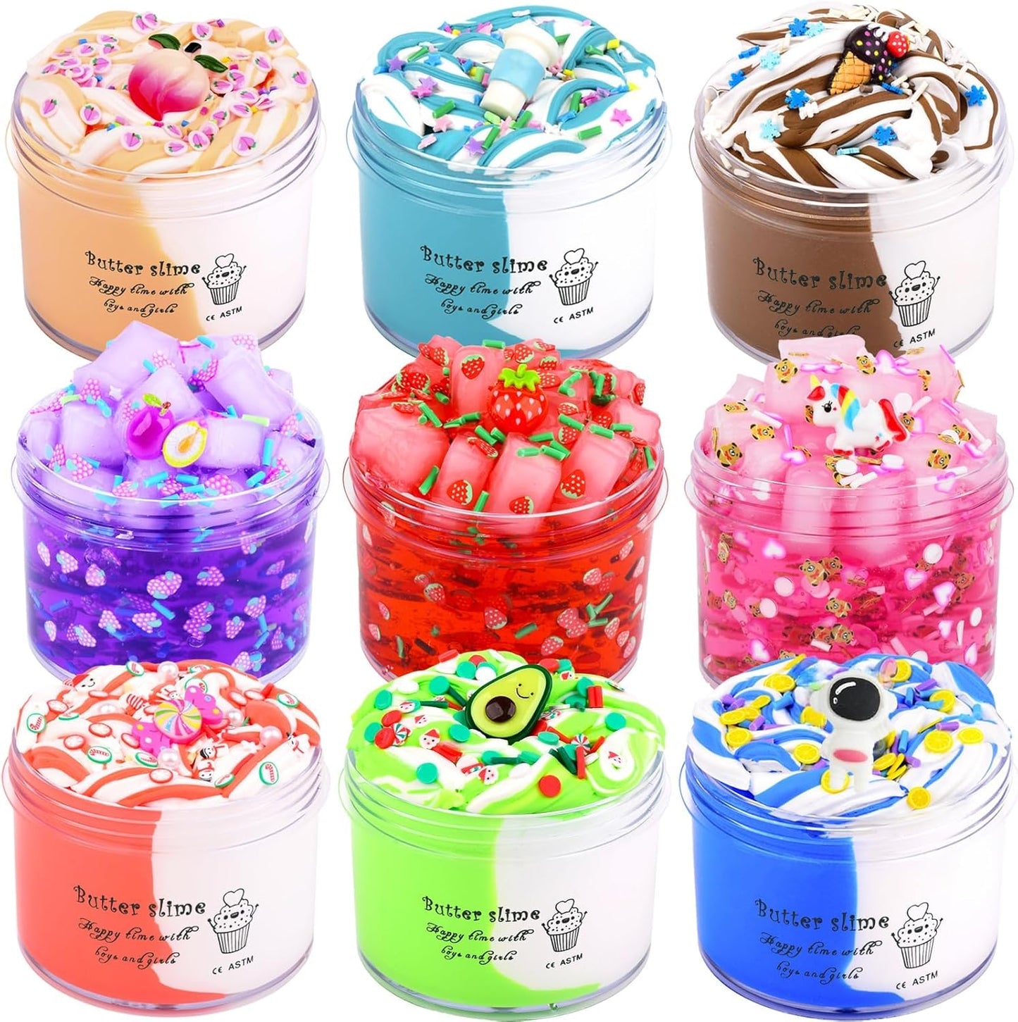 9-pack DIY slime kit jelly butter