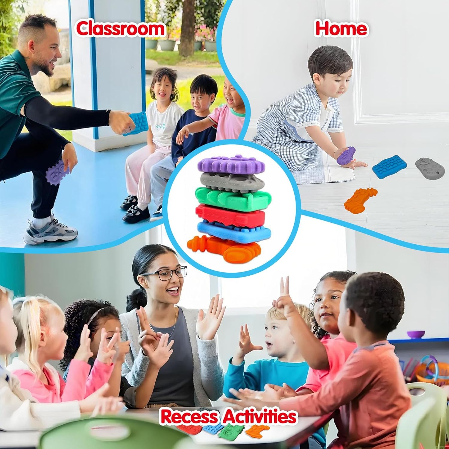 6 piece sensory stones