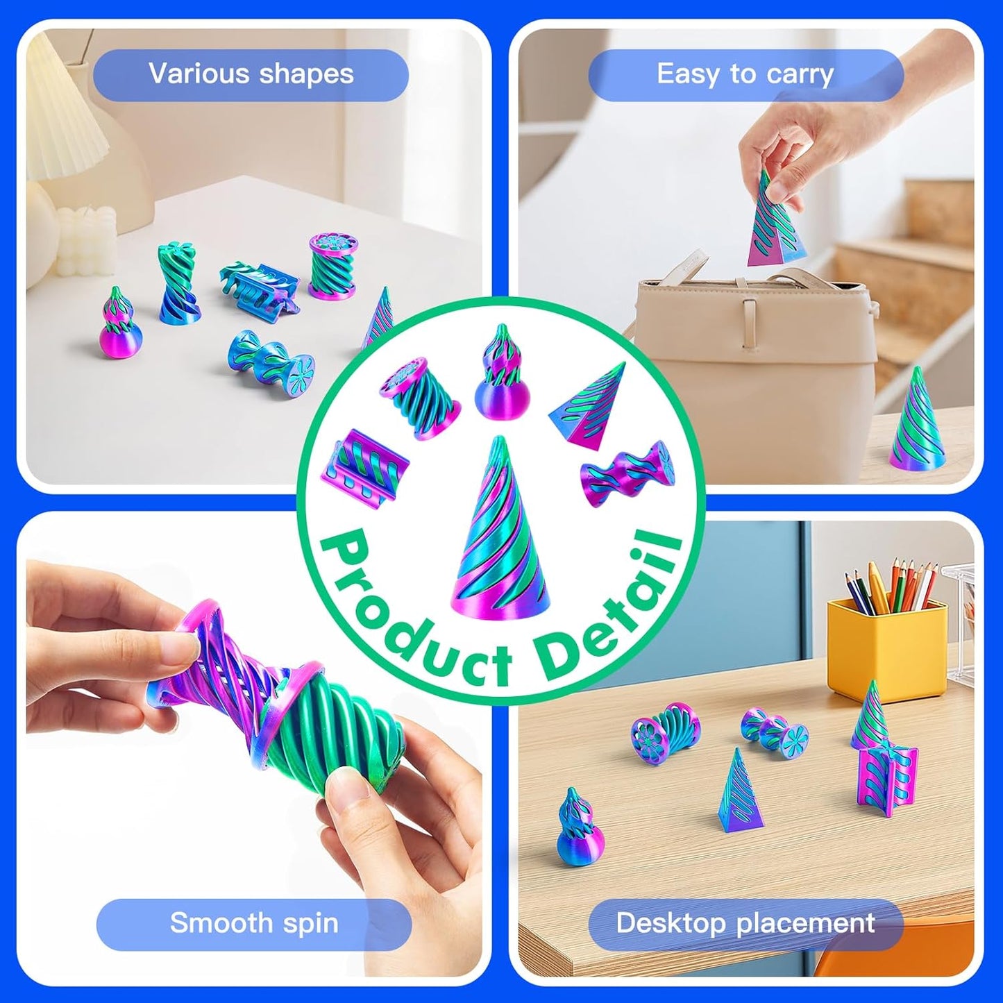 Spiral cone PLA fidget