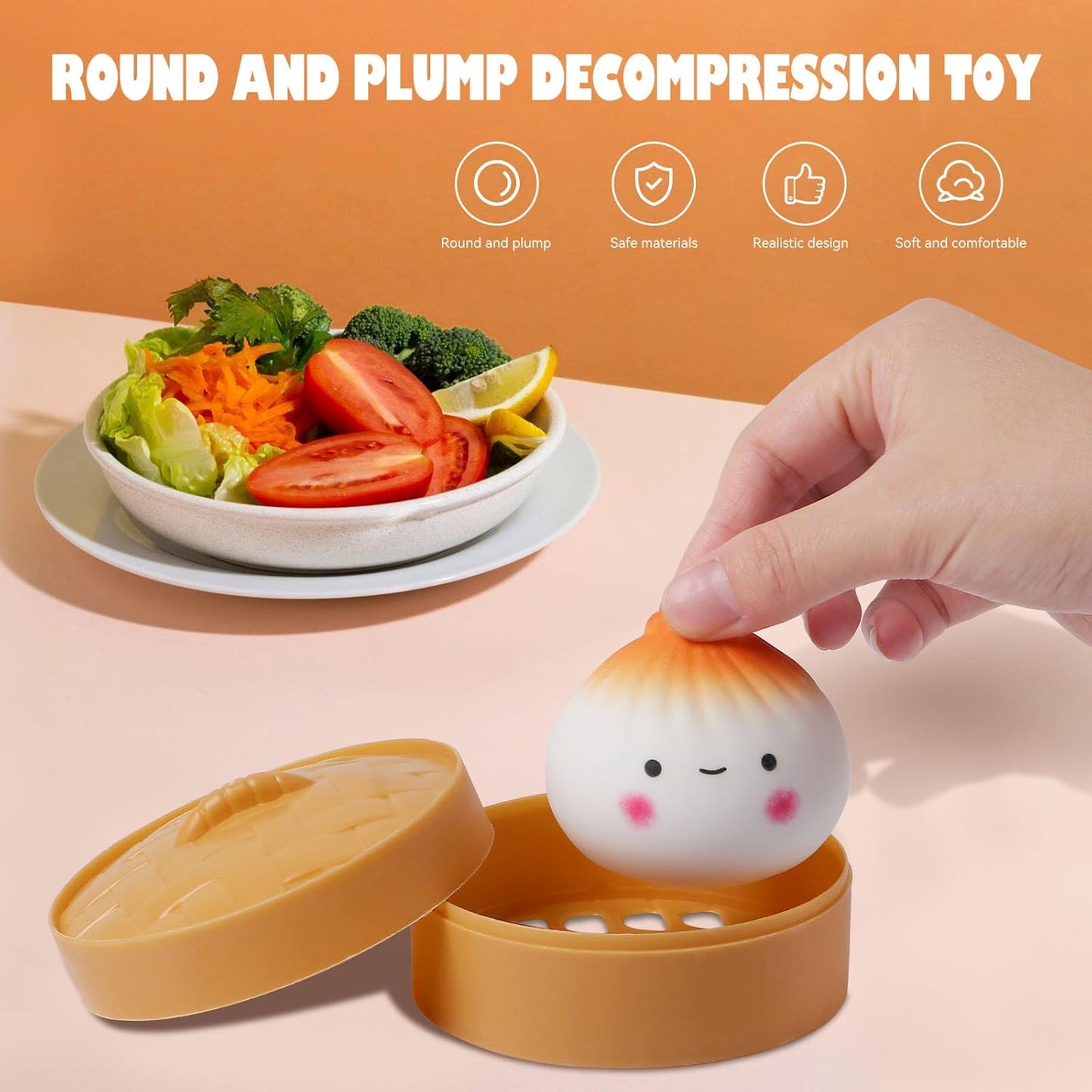 Sensory caged squishy dumpling fidget toy for kids and adults desk stress relief