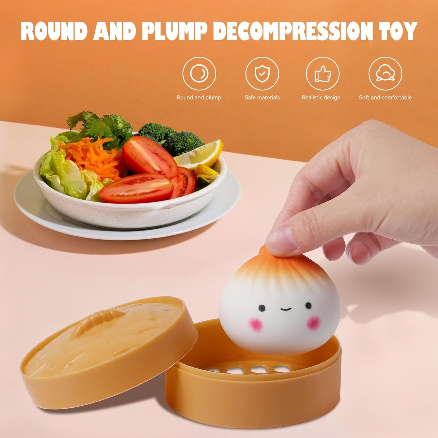 Sensory caged squishy dumpling fidget toy for kids and adults desk stress relief