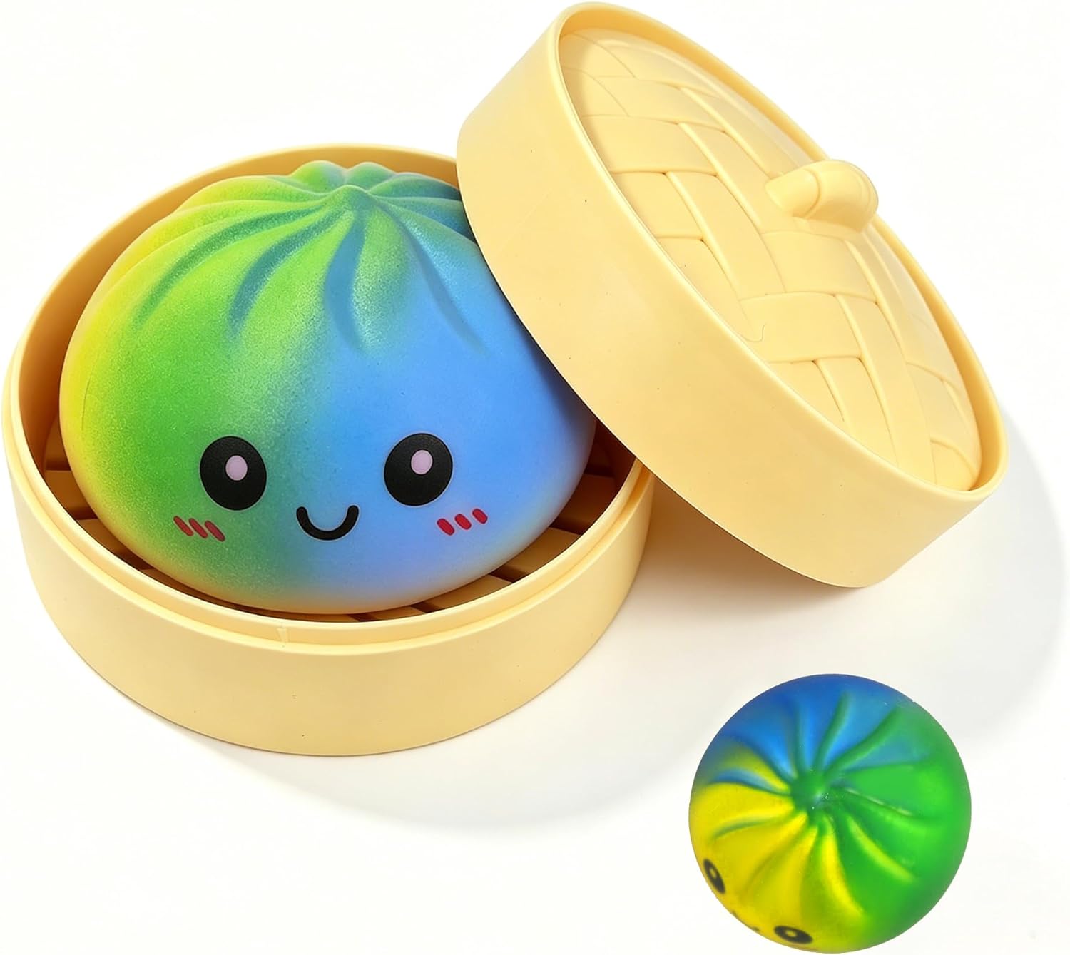 Glitter dumpling squishy mystery box 2-pack with surprise blind box unboxing fidget toys