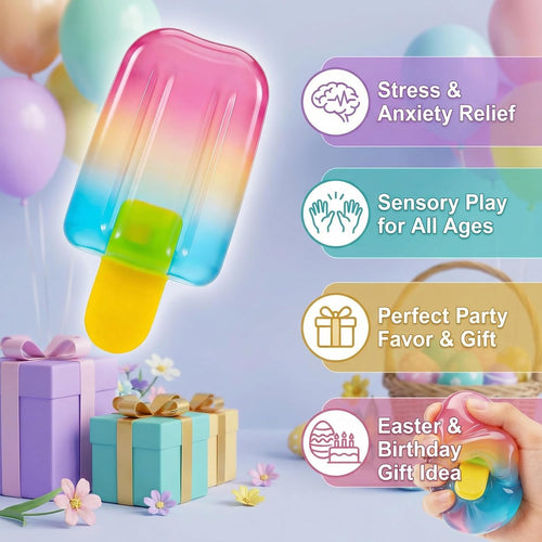Ice cream cone squishy slow-rebound sensory fidget toy in pastel color for kids stress relief