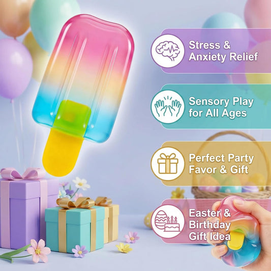Ice cream cone squishy slow-rebound sensory fidget toy in pastel color for kids stress relief