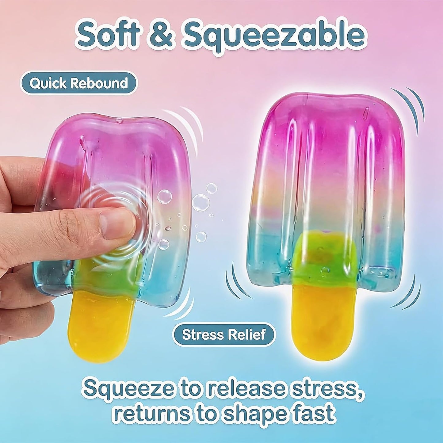 Pocket size ice cream squishy fidget toy used as classroom reward and birthday party favor