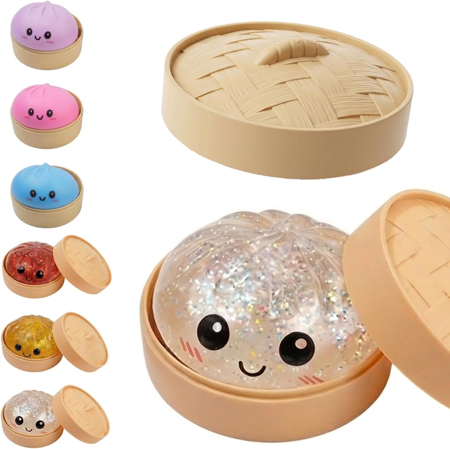 Jumbo glitter dumpling squishy mystery box surprise blind box fidget toy reveal